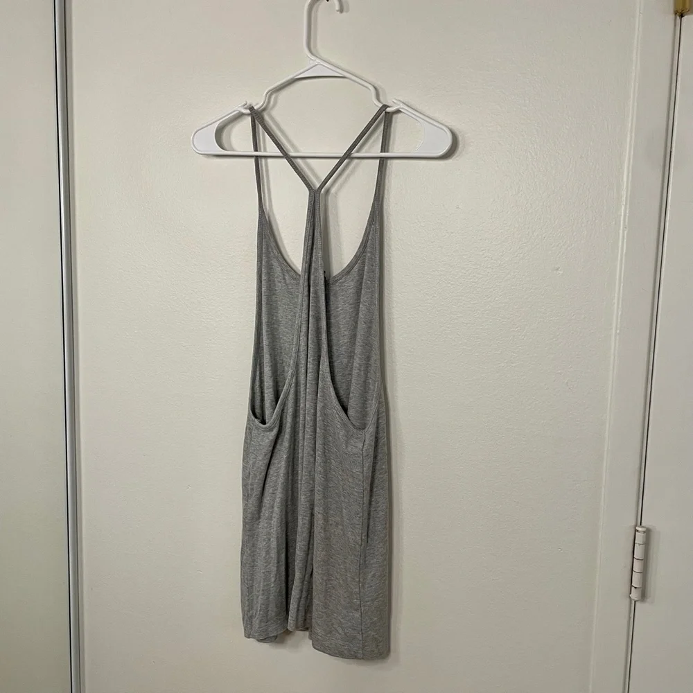 Grey Ribbed Racerback Tank Dress - Picture 12 of 15